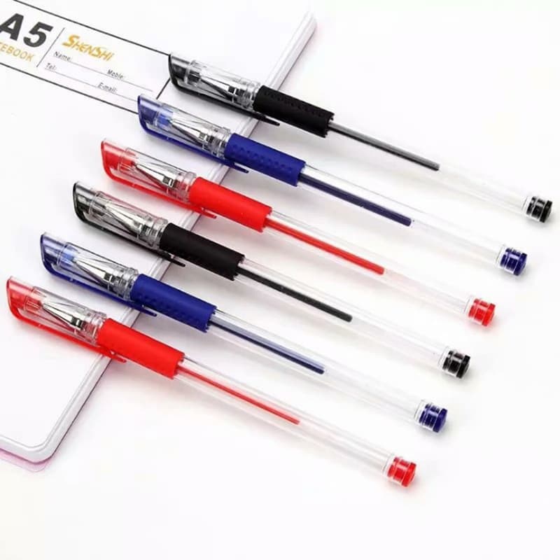 Red gel pen, student and business signature pen, stationery cultural creative supplies wholesale, transparent pen, 0.5 black