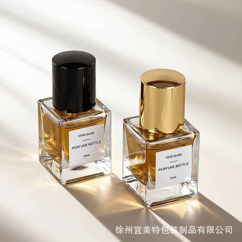Spot frosted transparent perfume bottle 15ml square perfume bottle press bayonet spray perfume bottle