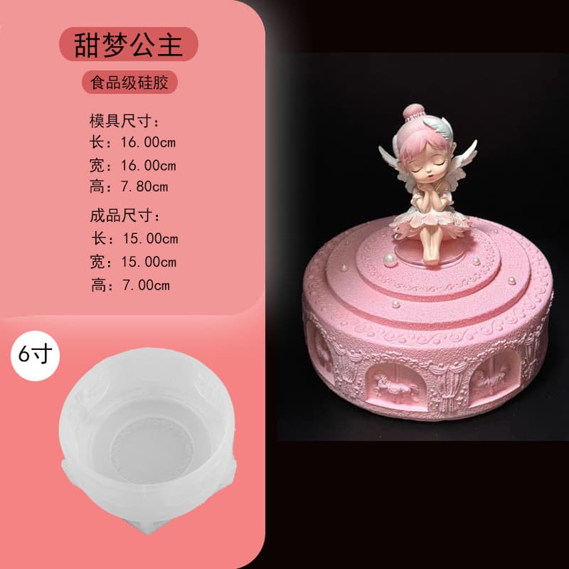Viral Sweet Dream Girl Silicone Mold Mousse Chocolate Cake 3D Carousel Angel Baking Mold