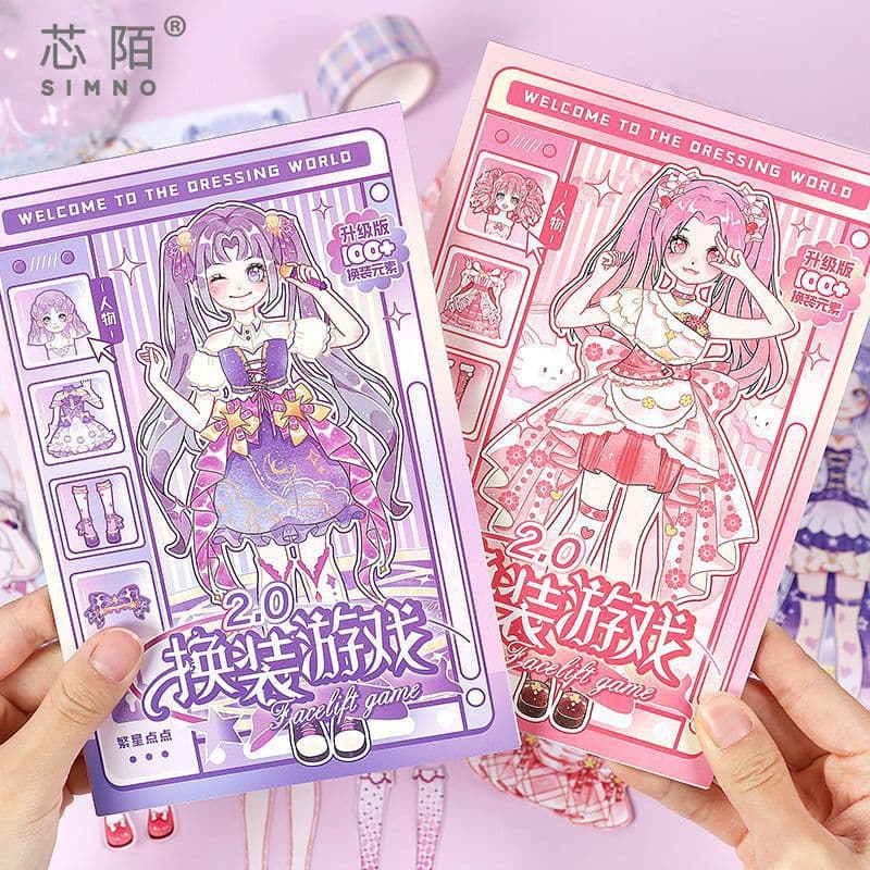 New Xinmo Girl Dress-Up Game Sticker Book, Genki Princess Makeup Sticker Toy for Little Girls