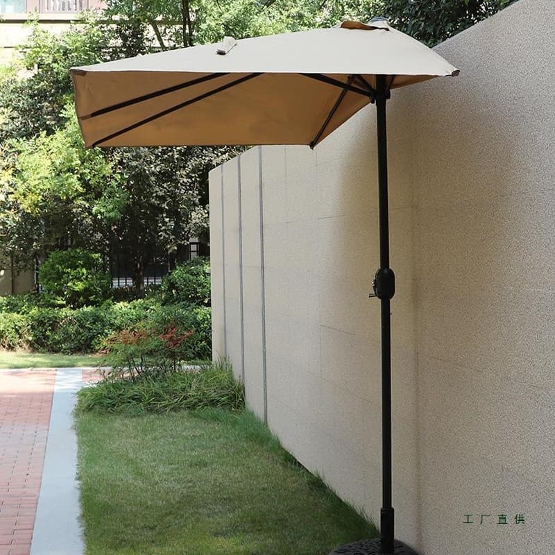Outdoor half-umbrella, wall-mounted sun umbrella, height adjustable single-sided umbrella, liftable side umbrella, balcony greenery square umbrella