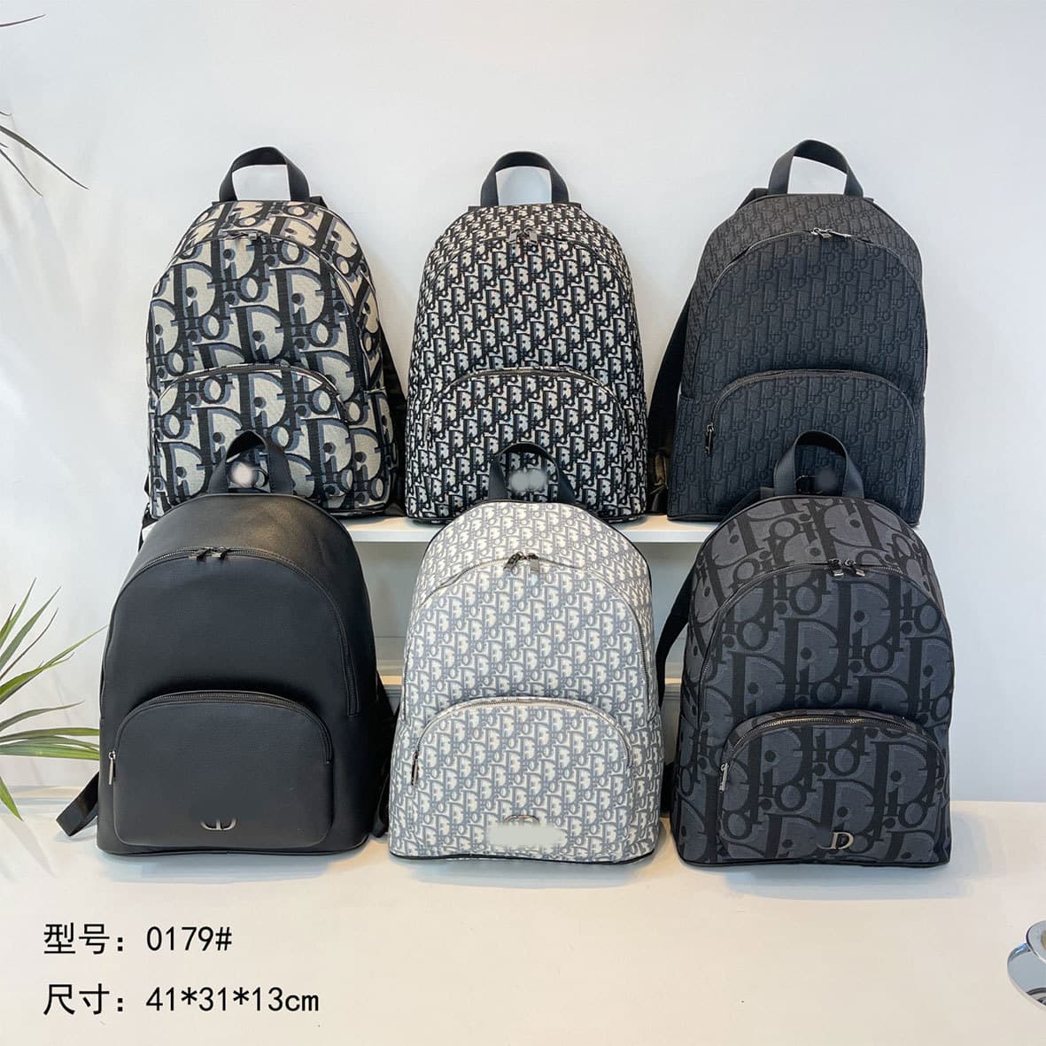 Di Classic Rider Backpack Jacquard Travel Bag Practical Pockets Versatile Student Backpack Embroidered Bag