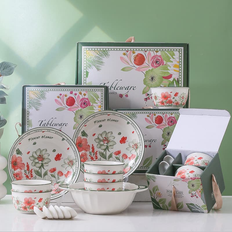 Ceramic Tableware Gift Box Set, Insurance Jewelry Business Opening Event Printed Logo Souvenirs, Giveaway Gifts