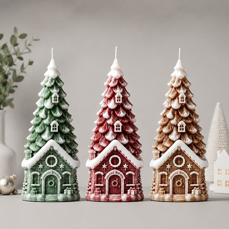 Christmas Tree Candle Silicone Mold 3D Christmas Aromatherapy Plaster DIY Decoration Cross-border Supply In Stock