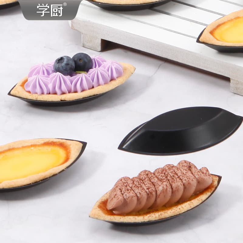 Xuechu Cross-Border Non-Stick Boat Tart Mold Commercial Hard-Coated Boat-Shaped Tart Mold Non-Stick Baking Mold Mini Tart Boat Cup Mold