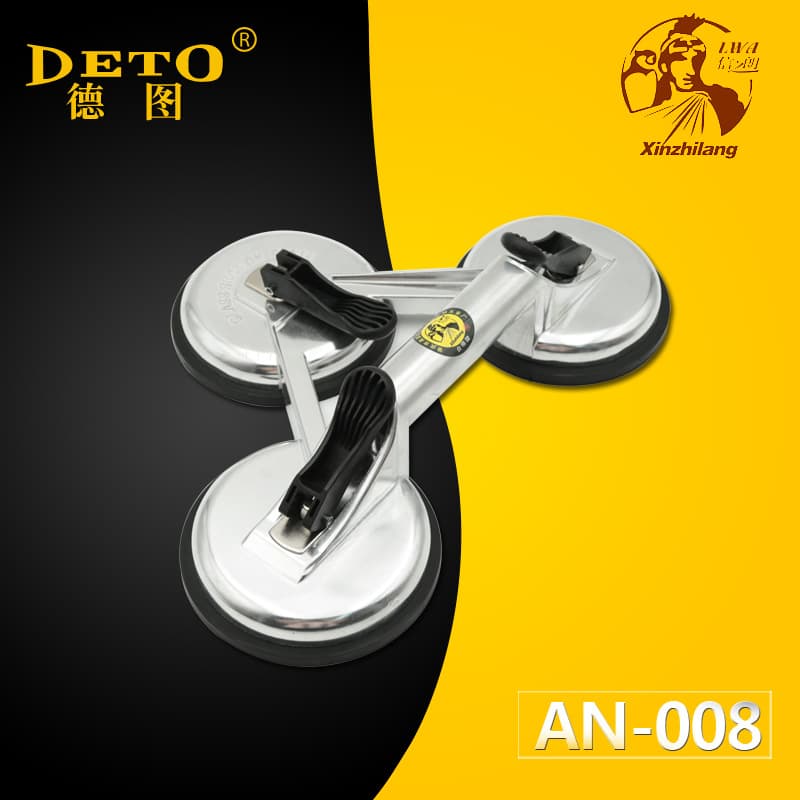 Factory direct sales of aluminum alloy three-claw glass suction cups for moving smooth items such as ceramic tiles, glass, marble, and curtain walls.
