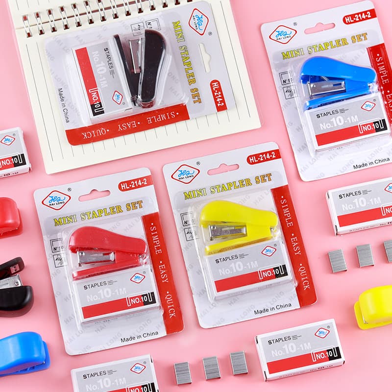 Mini Stapler Set Cute Small Stapler Binding Machine for Elementary School Students Children Test Papers Notebooks Stationery