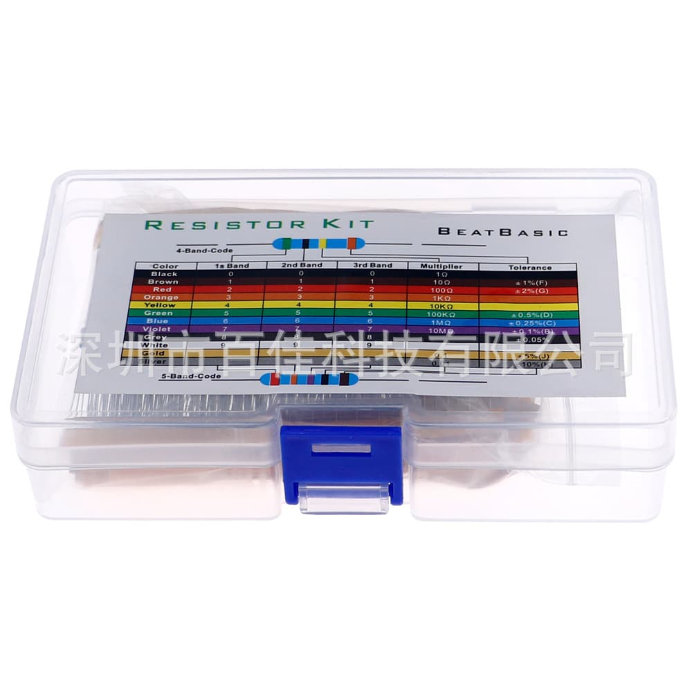 Box of 600 pieces, 30 values, 20 each, 1% precision resistor 1/4W metal film resistor kit