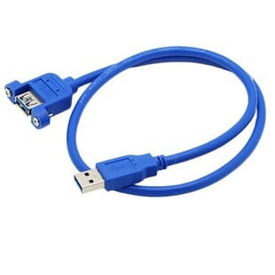 USB 3.0 Male to Female Data Cable USB 3.0 Extension Cable with Screw Hole Fixed Rack Panel Cable Hard Drive