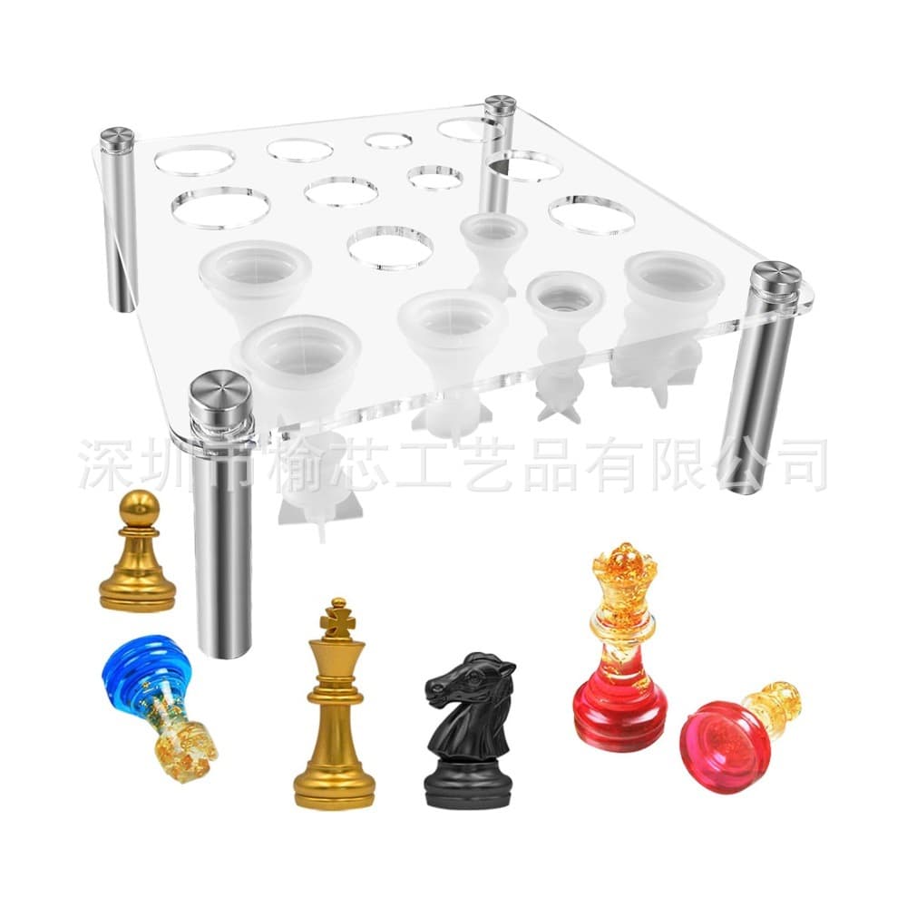 Square Acrylic Chess Mold Stand for DIY Resin Chess Mold Stand