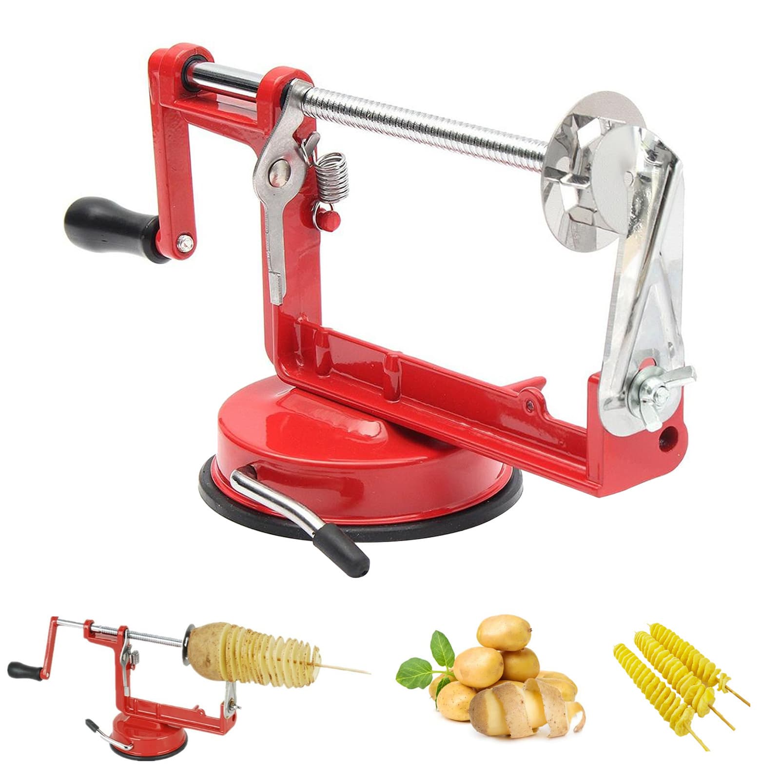 Home Commercial Stainless Steel Potato Slicer Manual Rotation Potato Chip Cutter Multi-functional Kitchen Tool
