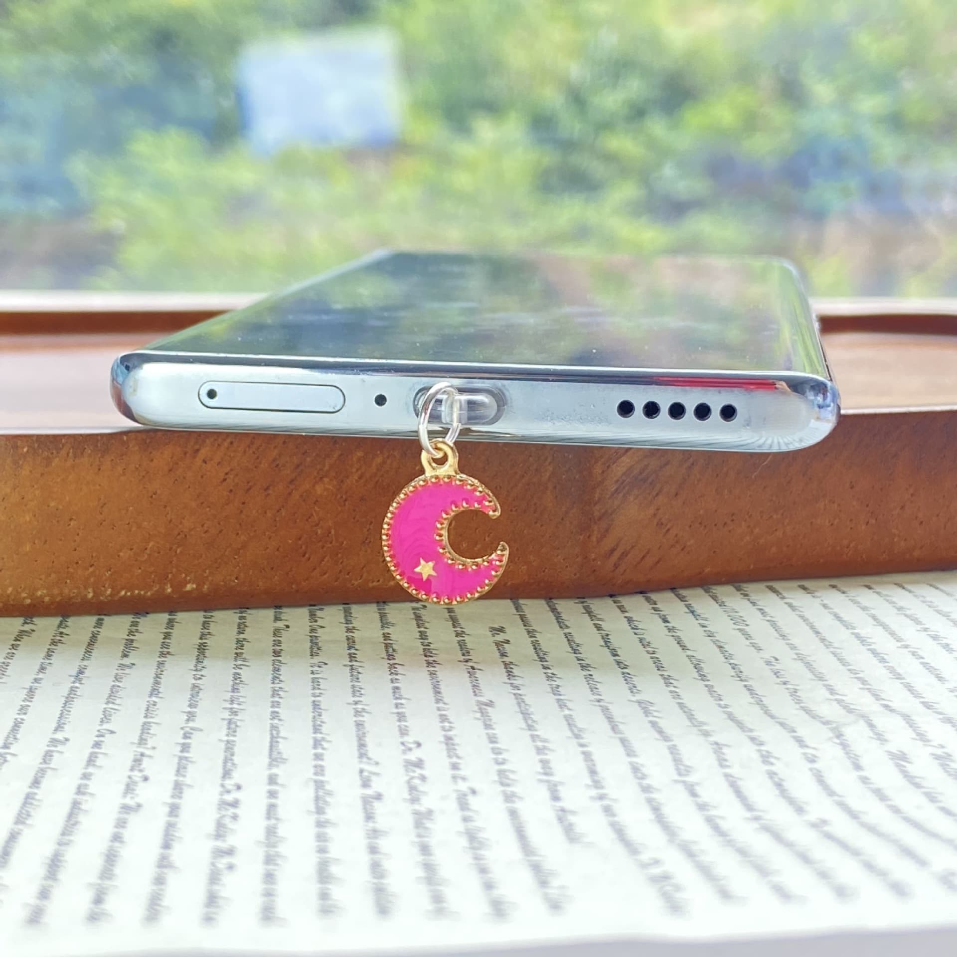 Pink Flamingo Romantic Full House Series Dust Plug Type-C New Year Tablet All-in-One Anti-Dust Earphone Plug for Android