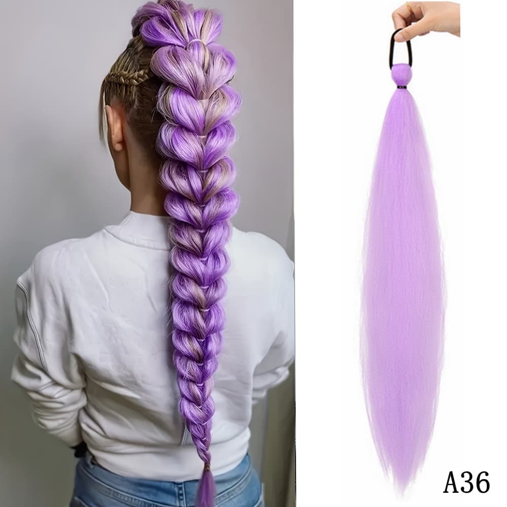 Factory Girl Elastic Ponytail Hair Extension Braid Boxing Braid Colorful Elastic Rope Braid Kids Ponytail Wig