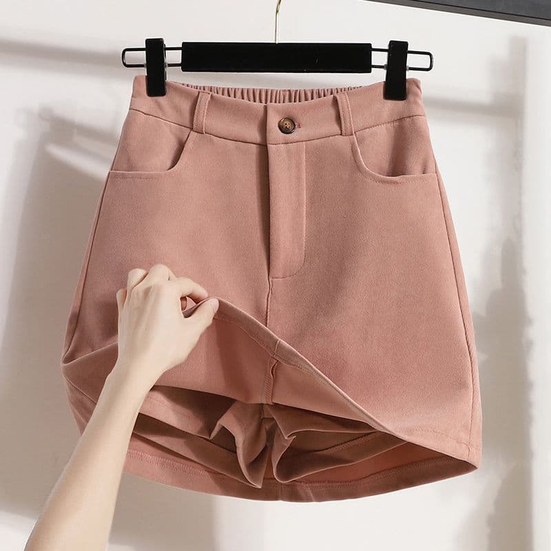 Plus Size for Curvy Women Elastic Waist Brushed Elastic Shorts Skirt, 2025 Spring/Autumn New Design Slimming A-line Skirt.