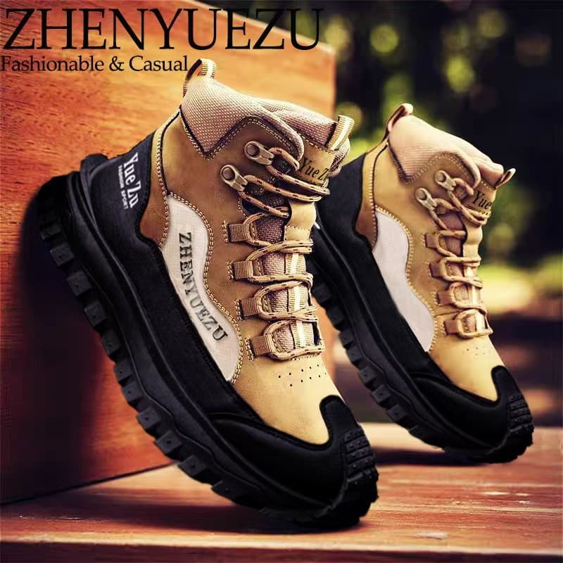 New Autumn/Winter Men's Outdoor Functional Hiking Work Shoes, Large Size Thick Sole Casual Comfortable Sports Shoes, Trendy Men's Footwear