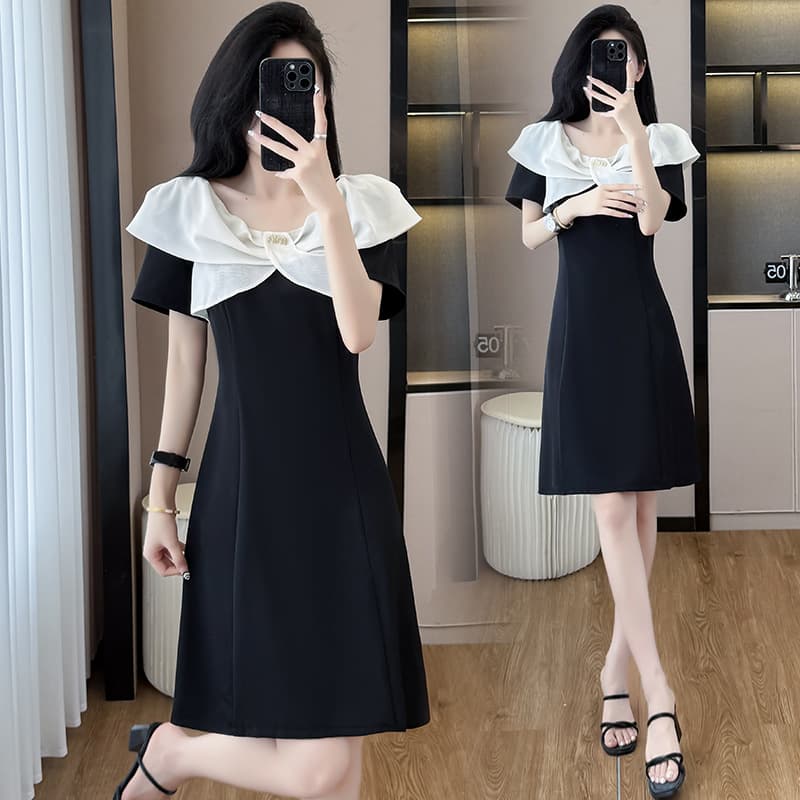 Plus Size Women's 2025 Summer Fashion Elegant Lady Style Versatile Simple Casual Slimming Age-Reducing Dress