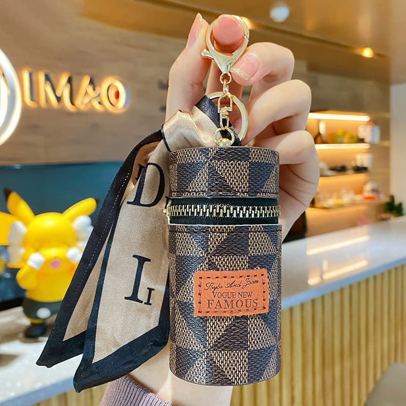 New Fashion Leather Lipstick Bag Nail Polish Bag Bluetooth Headphone Multi-Functional Storage Pouch Pendant Factory Wholesale