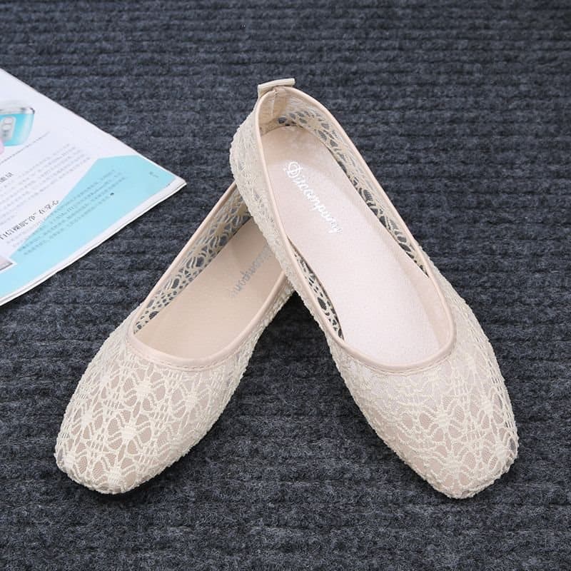 2026 New Style Hollow-Out Fabric Shoes, Flat Women's Shoes, Summer Loafers, Breathable Mesh Shoes, Non-Slip Mary Jane Shoes