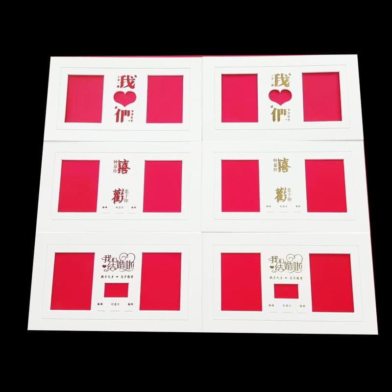 Marriage Certificate Specialty Frame Mat Supports Any Size Thickness Customization Commemorative Frame Liner Gold Stamping Cardstock