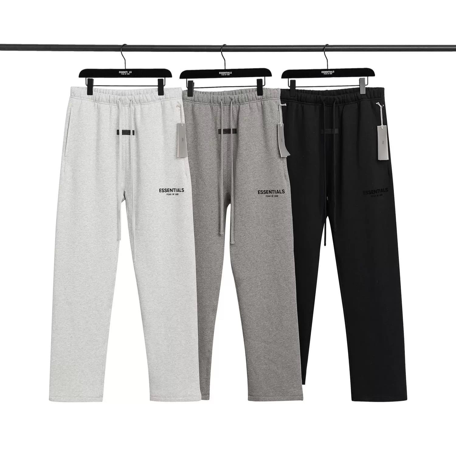 FOG FEAR OF GOD double thread ESSENTIALS autumn and winter plus velvet American straight casual trousers and sweatpants for men