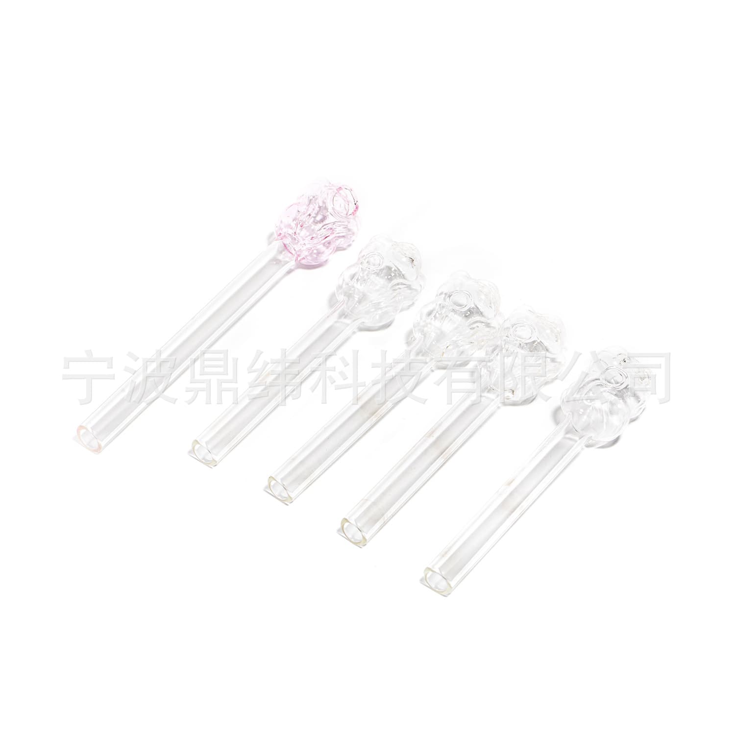 4-inch Transparent Glass Straws Glass Balls Glass Crafts Rose Flower Smoking Pipe