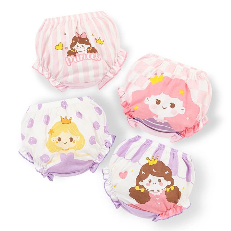 Children's underwear bottoms baby shorts class a pure cotton thin cartoon summer little girl briefs antibacterial and breathable