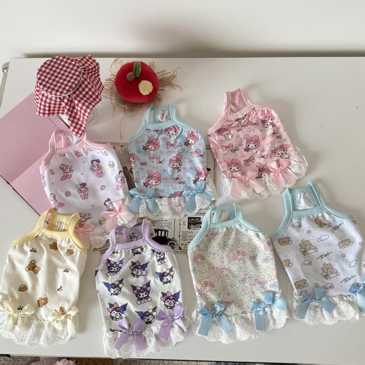 Summer Thin Strap Tank Top Dog Dress, Cute Princess Style for Small Dogs, Puppies, Cats, Teddy, Bichon Frise
