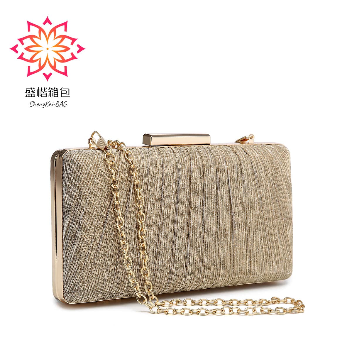 Mini chain crossbody evening gown bag, banquet bag, cross-border women's handbag, cheongsam clutch, pleated bag, party bag
