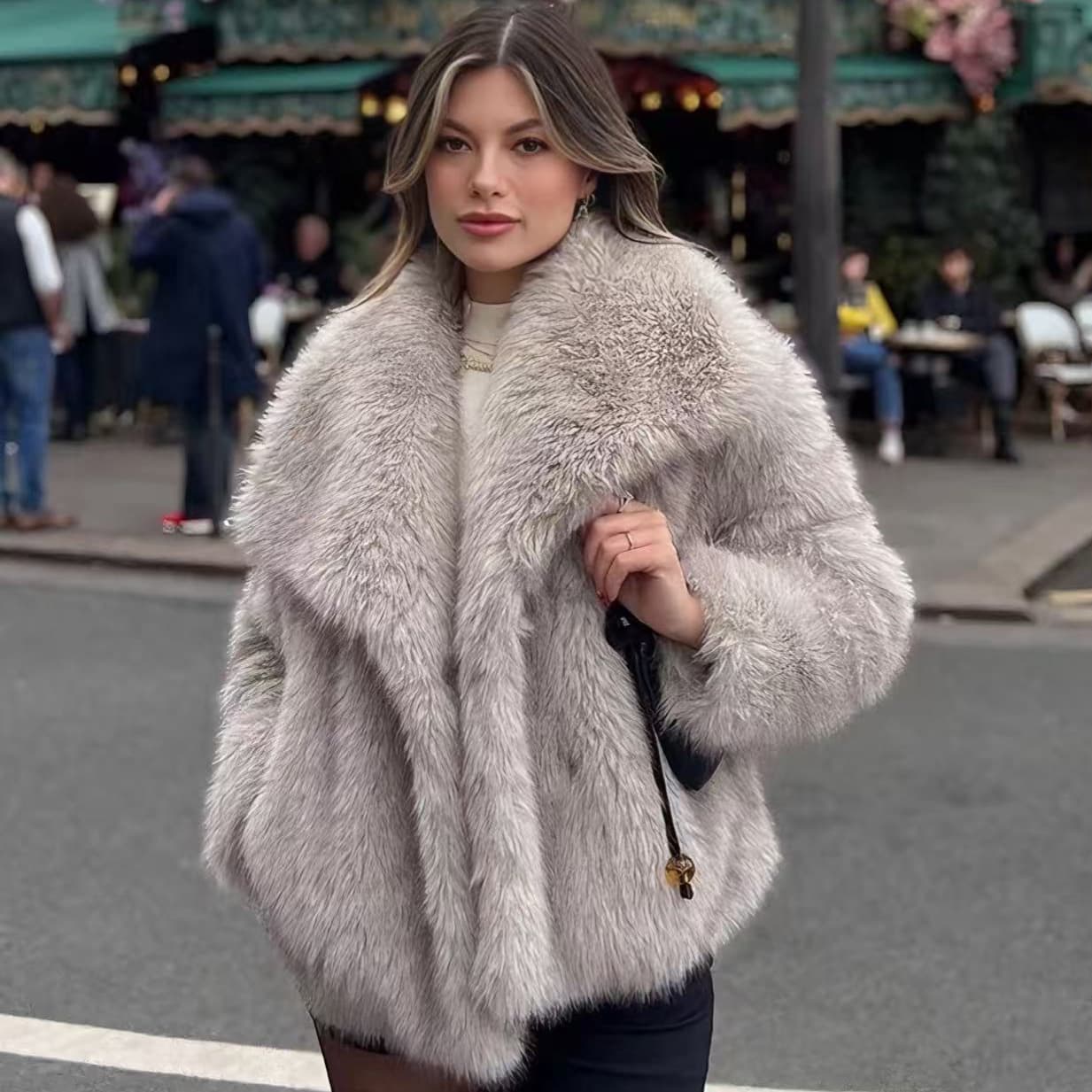 AliExpress hot model ZA foreign trade cross-border women's clothing thick lamb fur coat winter new fur coat