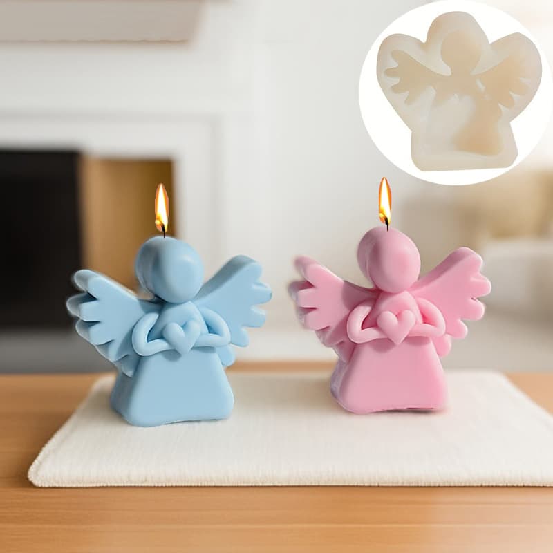 Wings Angel Hugging Heart Candle Silicone Mold DIY Abstract Angel Crafts Gypsum Resin Ornament Mold