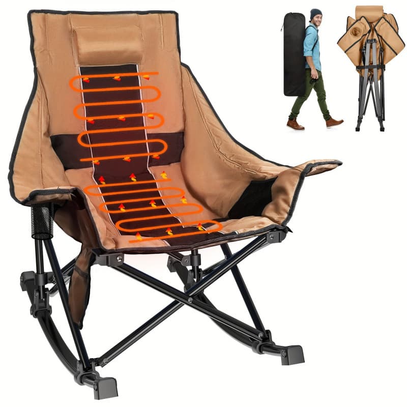 2026 New Cross-border Drop Shipping Heated Rocking Camping Chair