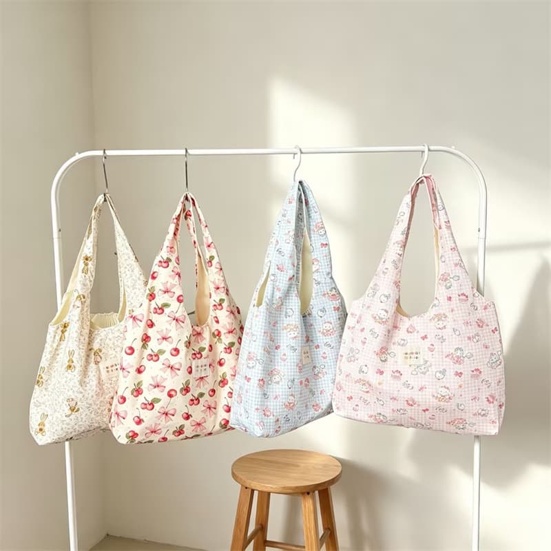 Korean Style Cartoon Print Vest Bag Large Capacity Student School Commute Bag Summer Gentle Style Girls Shoulder Bag