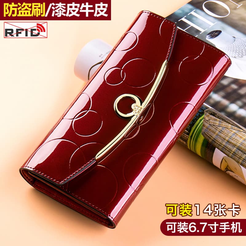 Cross-border Wholesale Women's Wallet Leather Long Large Capacity Wallet Multifunctional Simple Atmospheric Women's Ticket Clutch Clutch