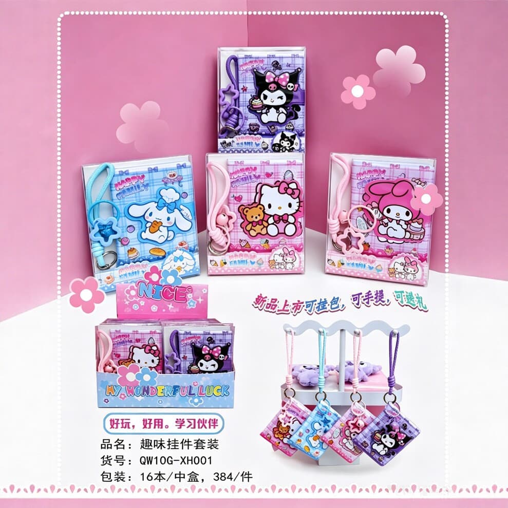 Cute cartoon pendant notebook set student portable ledger Stitch Snoopy pocket notepad