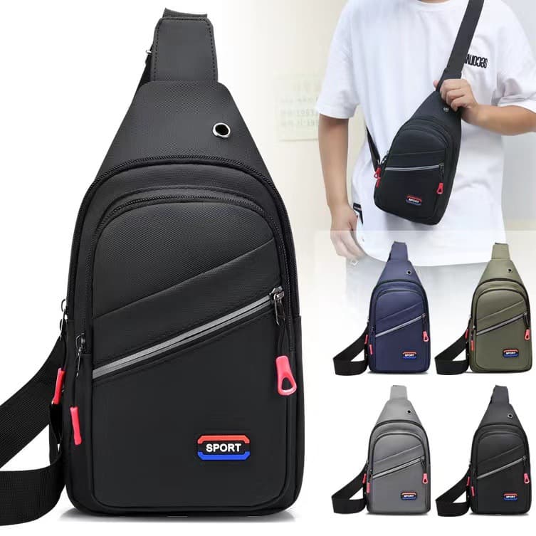 New waterproof chest bag men's Oxford cloth crossbody bag men's bag shoulder bag women's chest casual small crossbody bag trend
