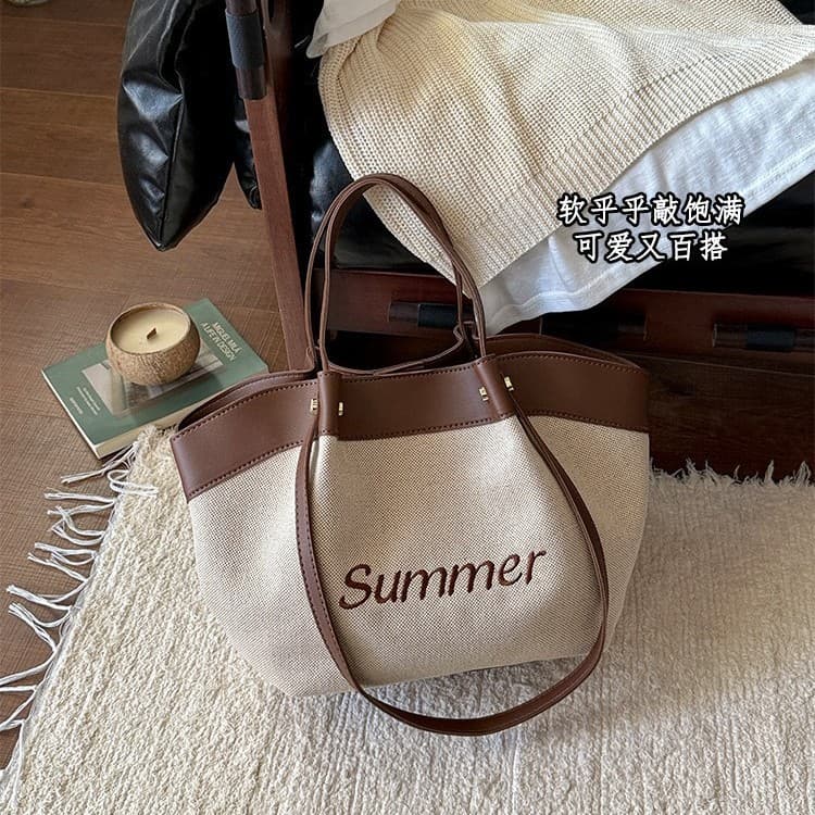 New Cross-Border Hot Selling Large Capacity Tote Bag Women's Shoulder Bag Tote Bag Commuter Beach Bag Underarm Bag Premium Feel