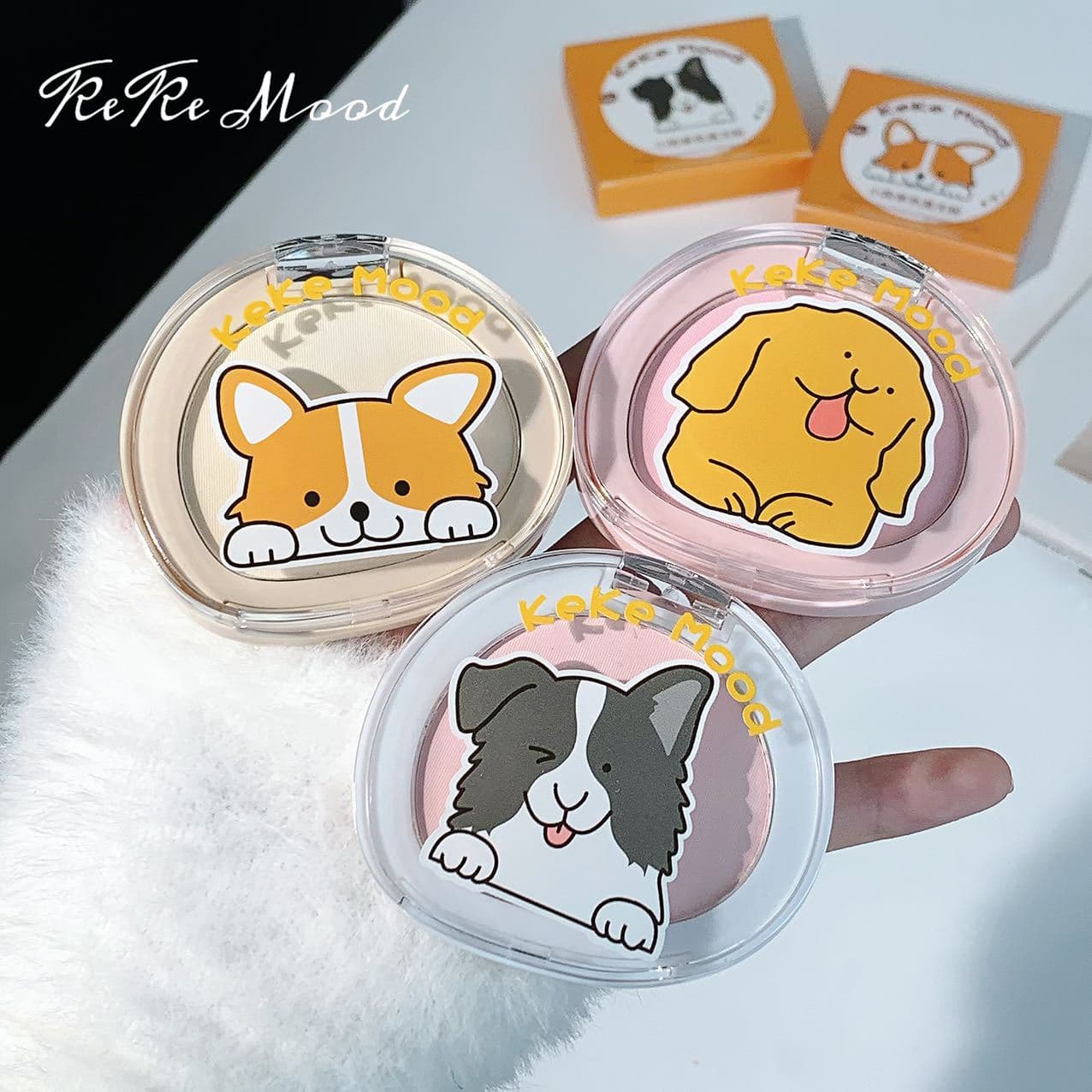kekemood Puppy Single-Color Highlighter Powder, Single Matte Highlighter, Natural Brightening Palette, Nude Powder Foundation Highlighter Powder