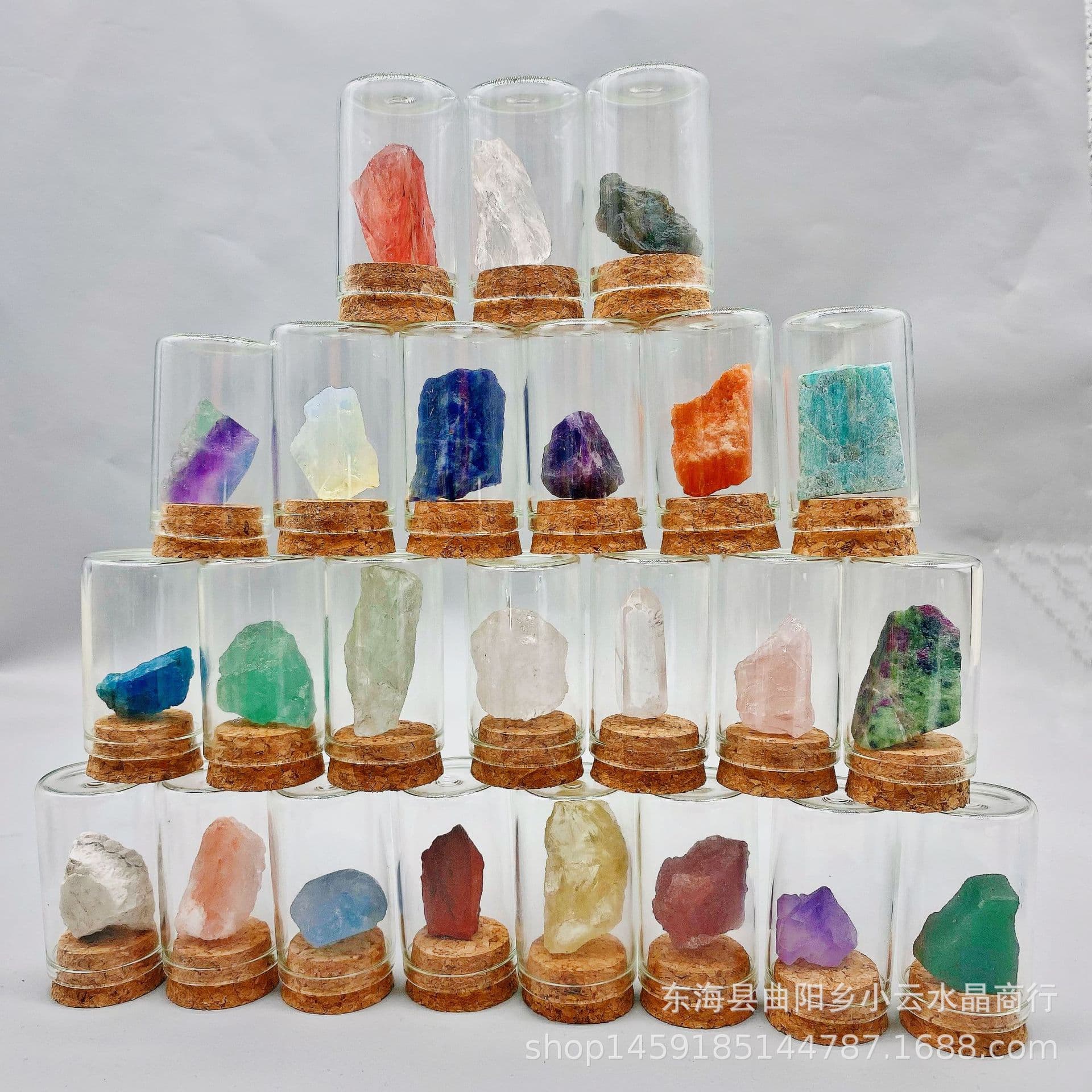 Wholesale crystal raw stone wishing bottle home office ornaments decoration children's science mining crystal stone