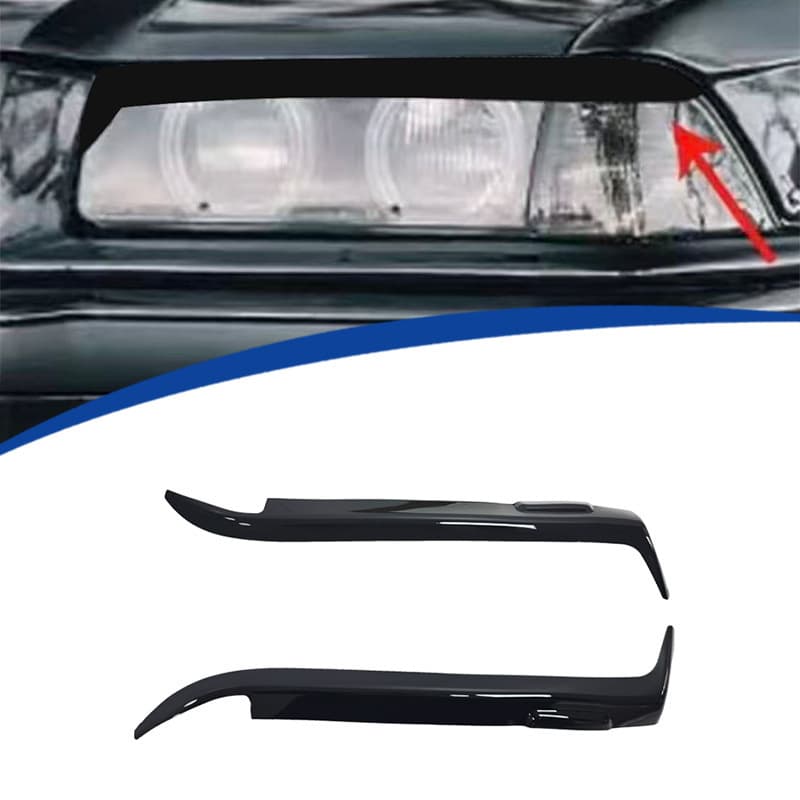 Fits 92-99 BMW 4-Door 3 Series E36 Eyebrow Decals, Adhesive Installation, ABS Material, Easy to Install