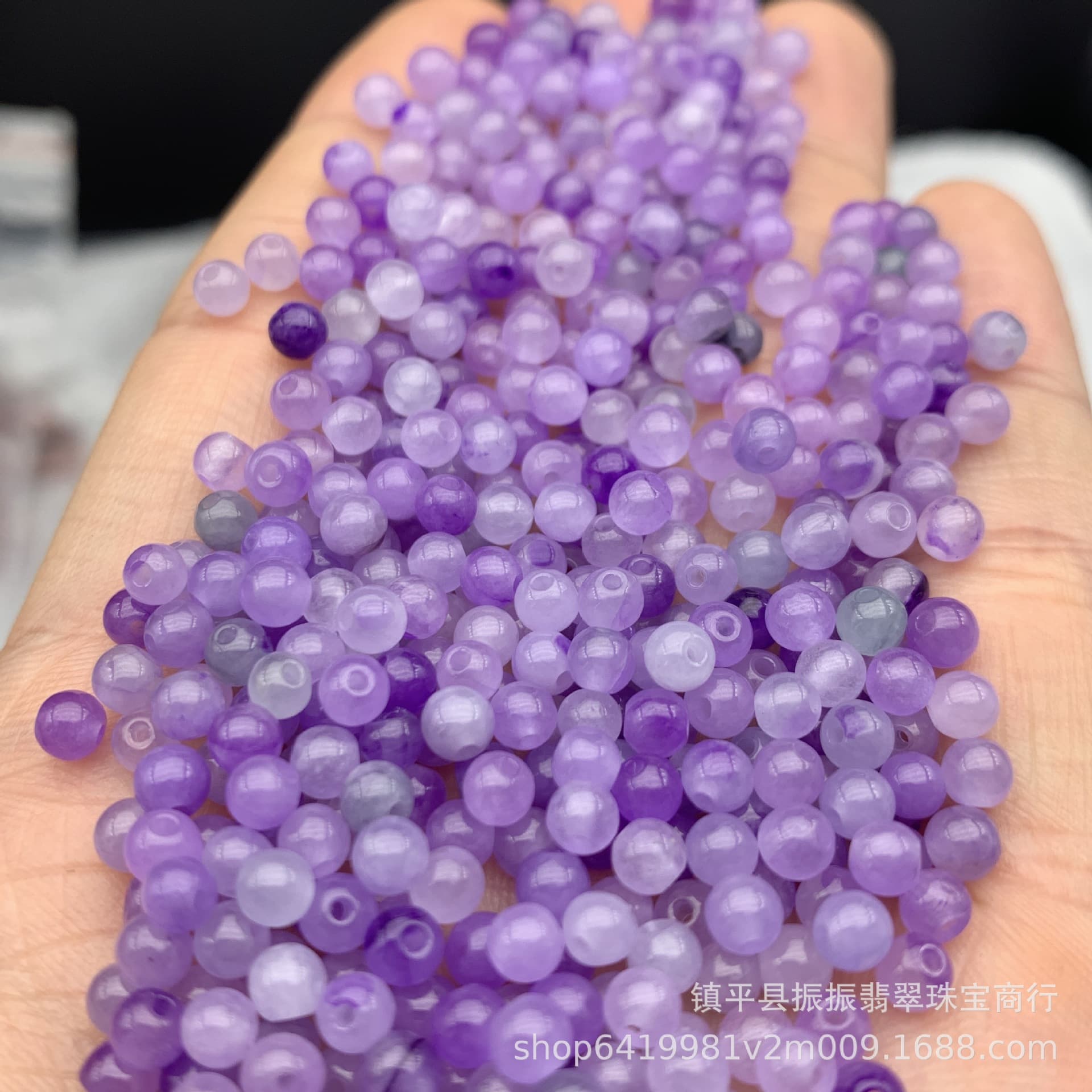 Natural Jade Violet 4mm Round Beads Loose Beads Wholesale DIY Jade Jewelry Accessories Bracelet Necklace Wholesale