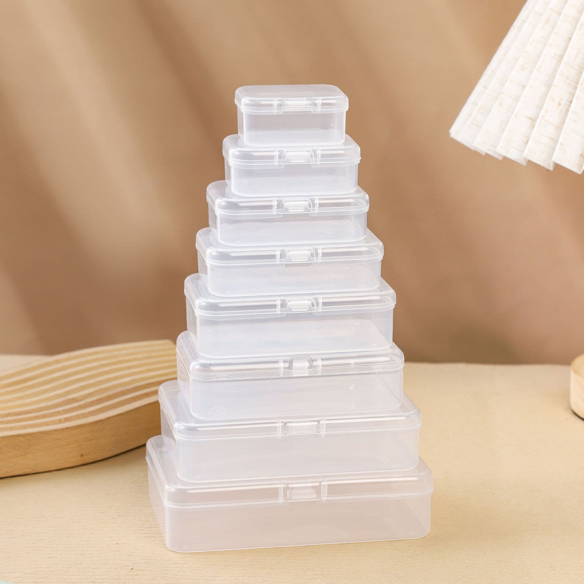 Rectangular or square box, soap flower sheet, transparent plastic storage box, beaded accessories, fishing gear, blades, earplugs, square box