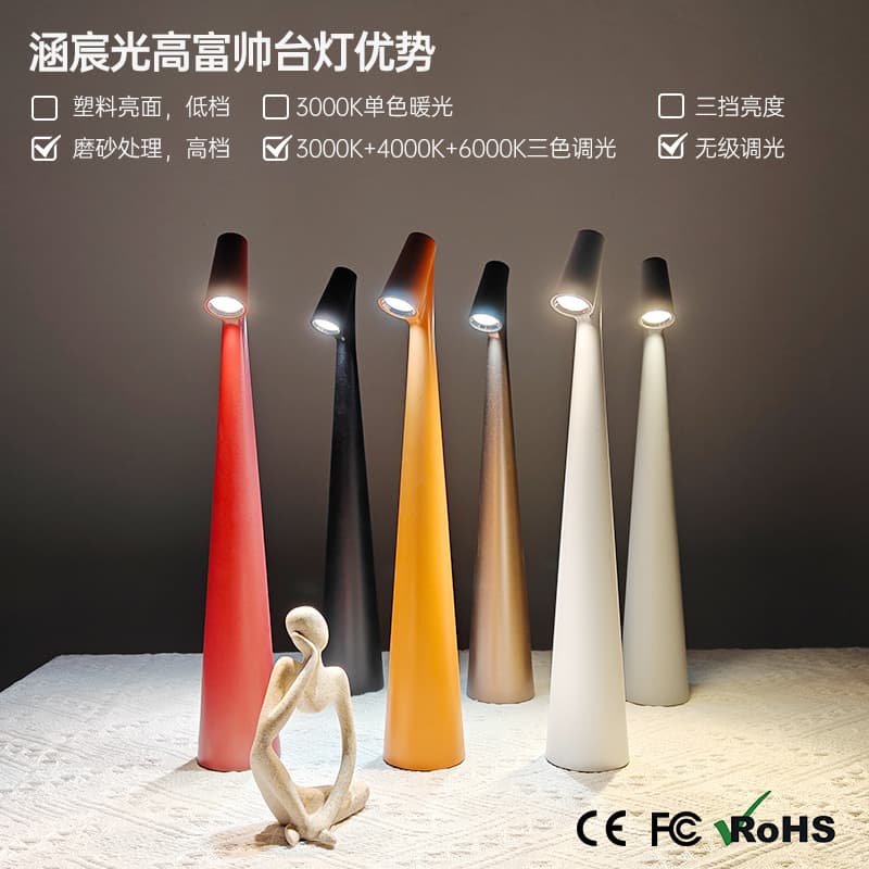 Cross-border LED Charging Desk Lamp Touch High-end Table Lamp Restaurant Creative Personalized Desktop Decorative Ambient Light