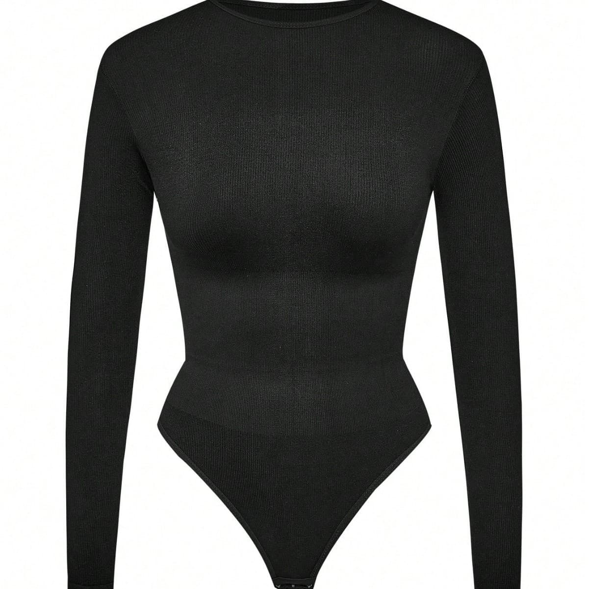 【Amazon's Best-Selling Slim-Fit Long-Sleeve Bodysuit】Round Neck Ribbed Slimming Shapewear Base Layer
