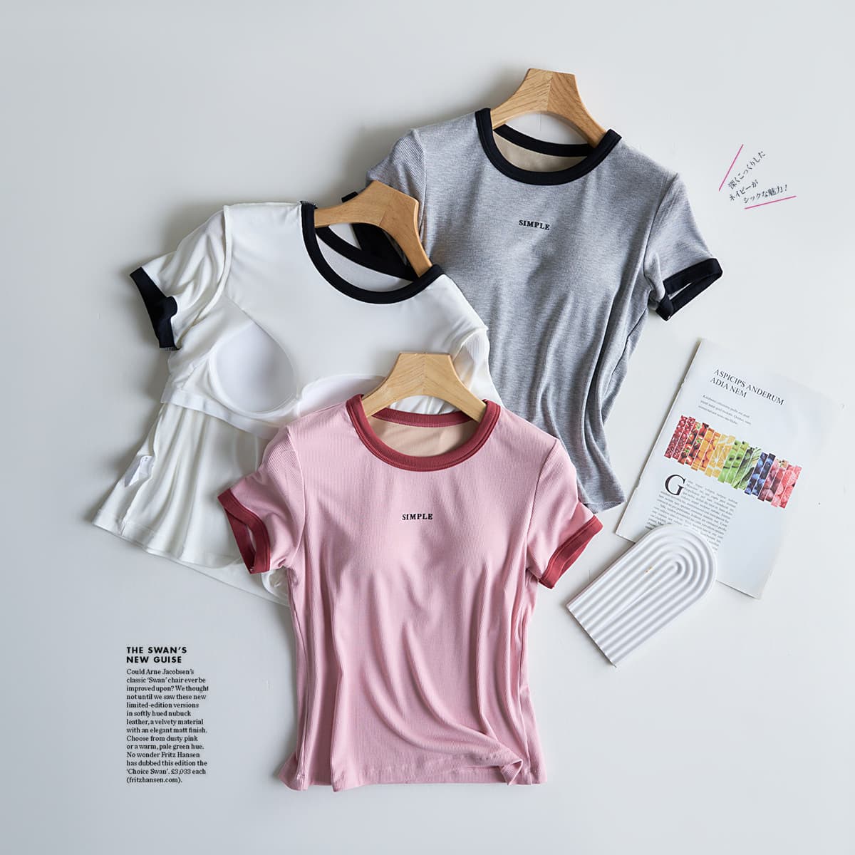 No-Pad Integrated Casual Short Sleeve Crew Neck T-Shirt Women Summer No-Bra Wear Outerwear round Neck Base Shirt