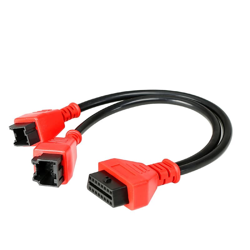 OBD Extension Cable Adapter, Straight OBD2 Female to 12P+8P Connector, Automotive Diagnostic Connector