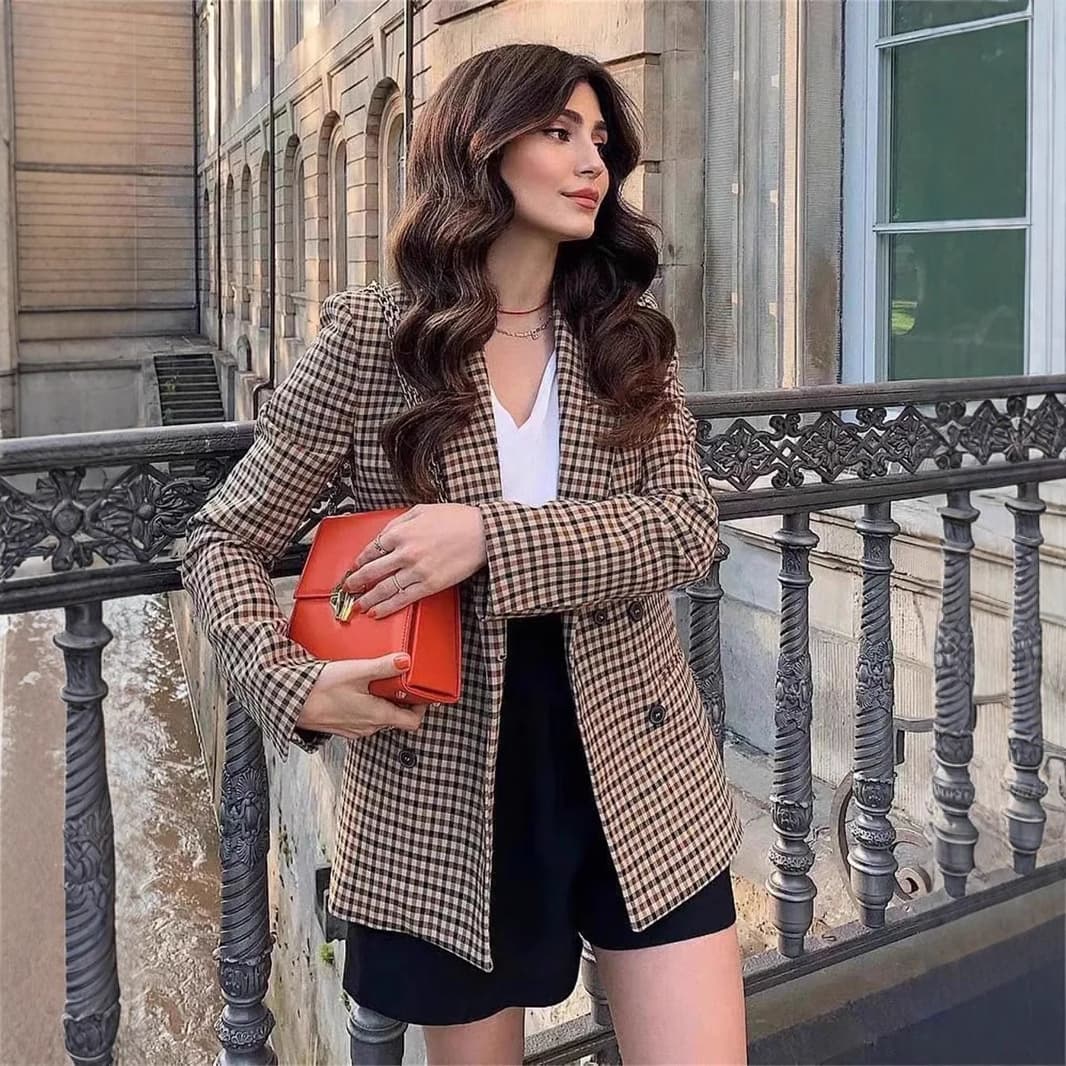 New 2025 Spring Trendy Streetwear Women's Polyester Lapel Regular Blazer - Factory Wholesale