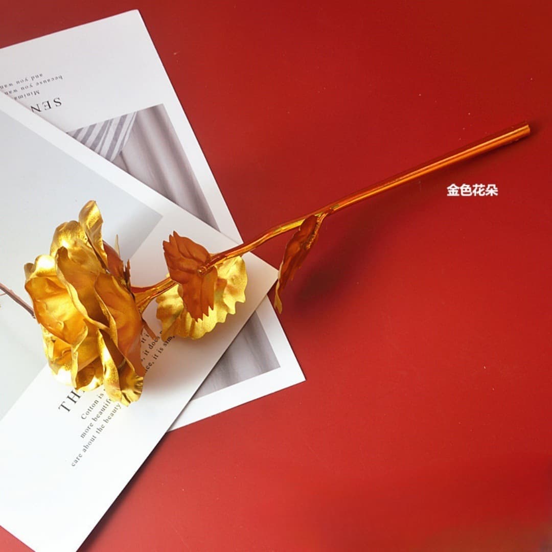 [New hot style] Light luxury imitation gold foil rose gold high-end niche imitation flowers exquisite rose gift