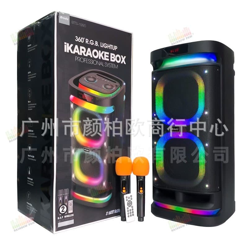 KTS Factory Direct BTS-1990 Dual 8-inch 2024 New Release Professional Guitar Duet Dual Wireless Microphone Speaker