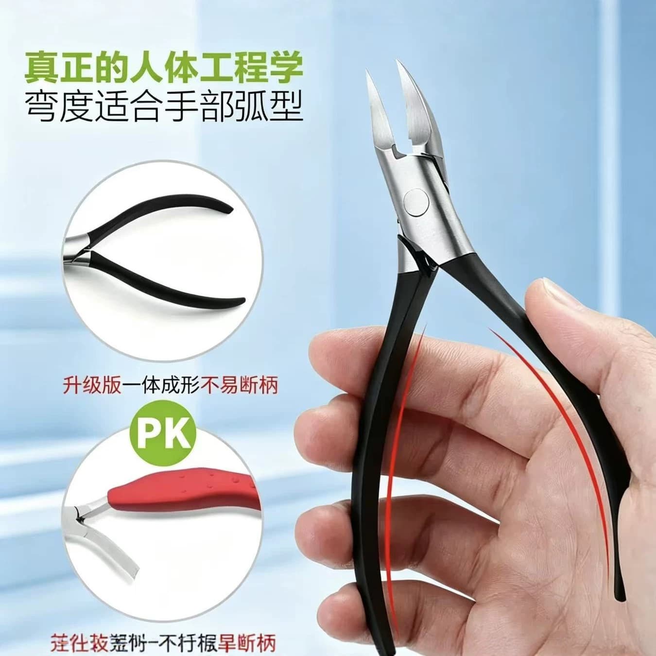 Cross-border stainless steel nail groove pliers built-in spring onychomycosis hawkbill pliers hard nail clippers pedicure manicure tools