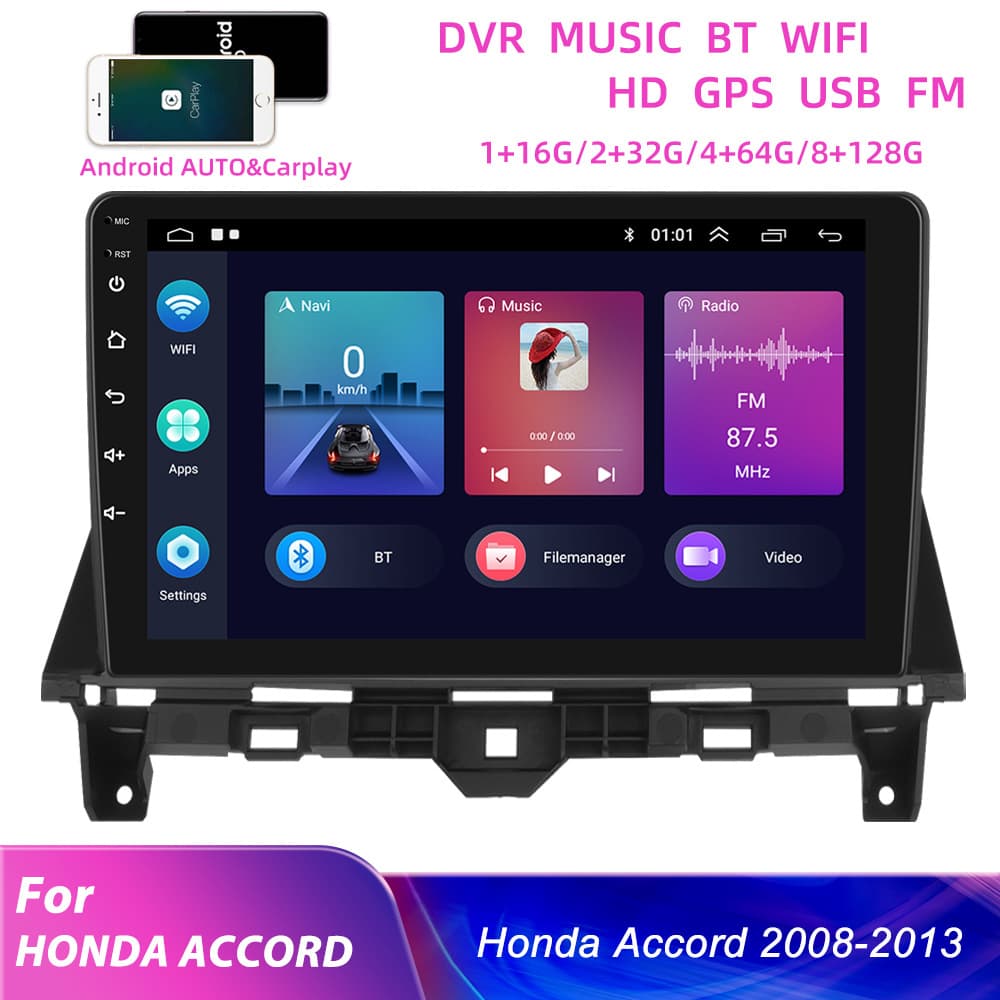 Carplay Android Navigation with Reverse Camera for 08-13 Honda Accord VIII